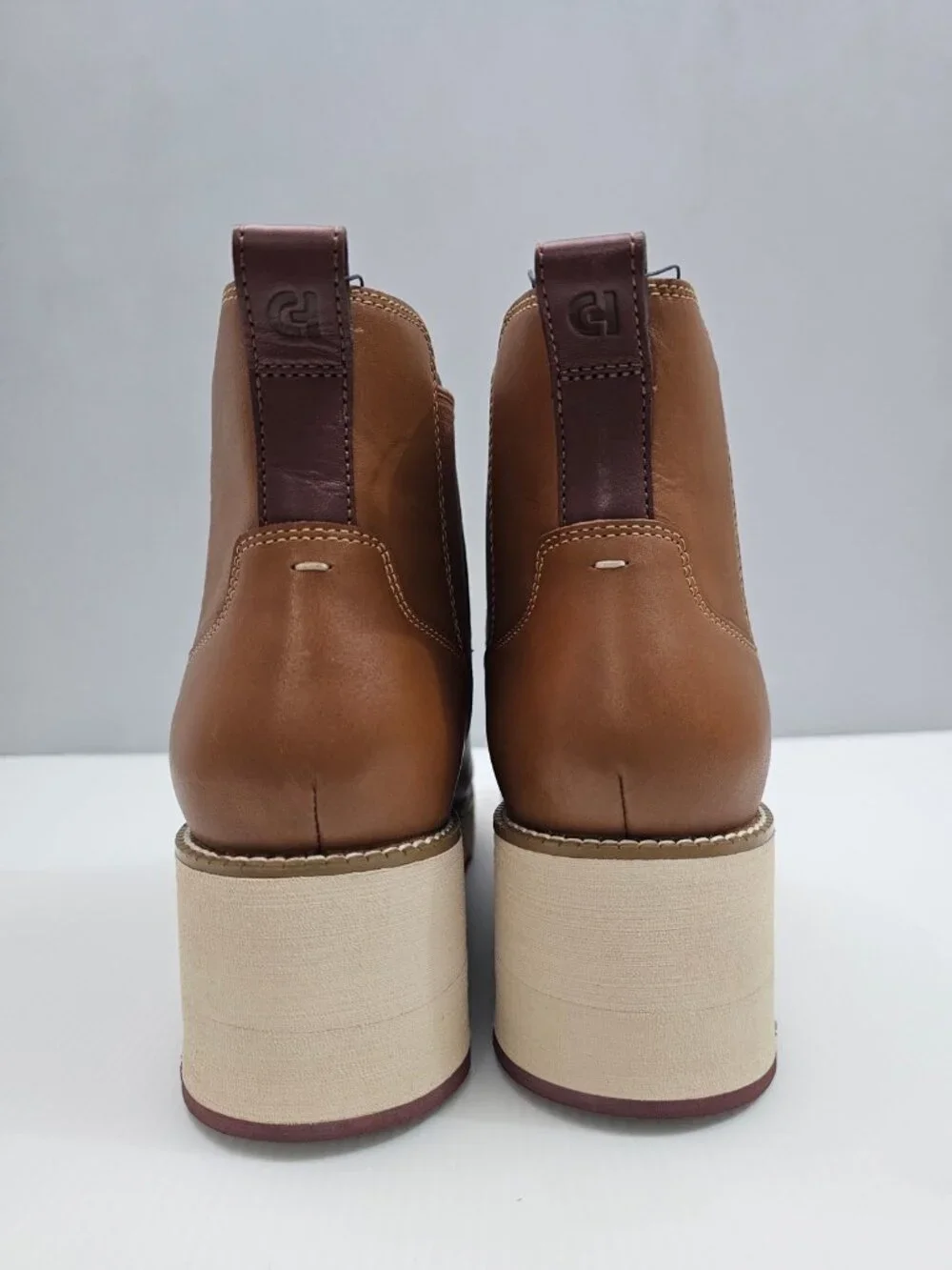 Cole Haan Zerogrand City Wedge Chelsea Boot Womens 11 Tan Leather Ankle Platform